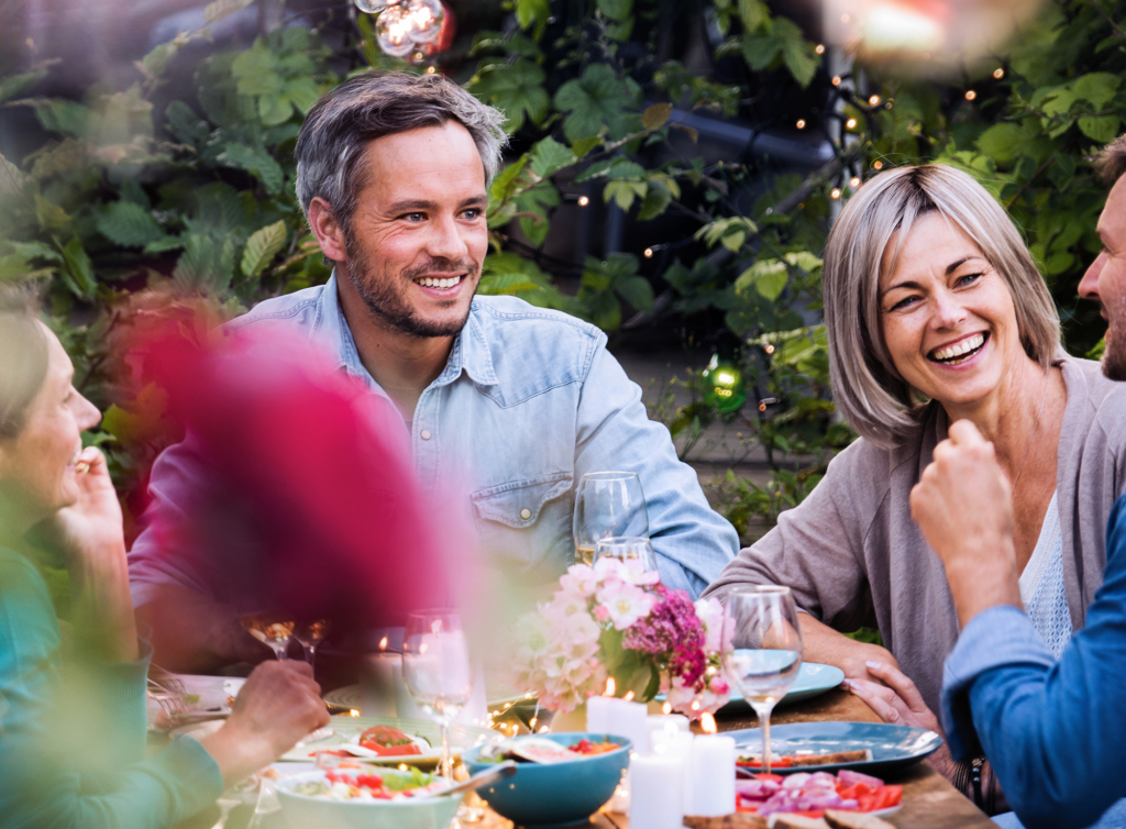 family outdoor meal